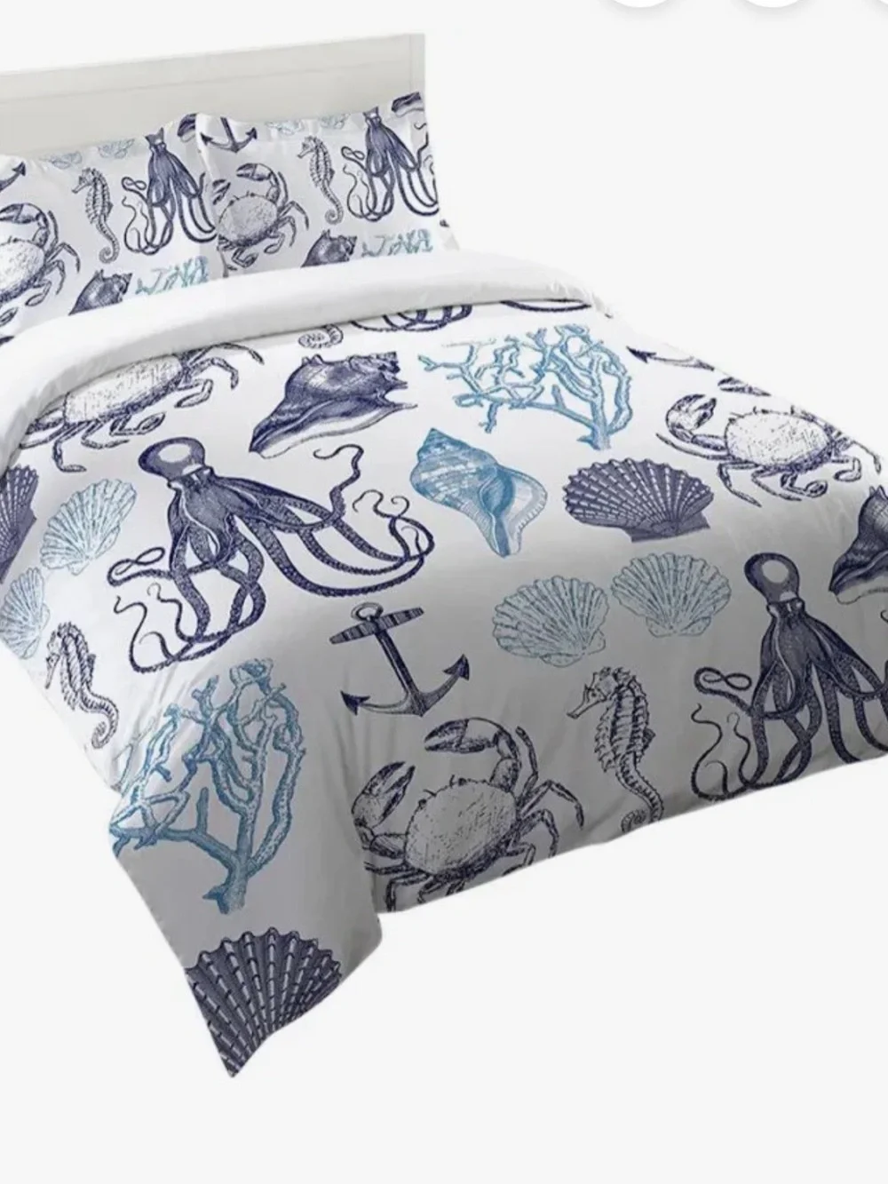 Navy Coastal Creatures Duvet Cover FULL/QUEEN NIB